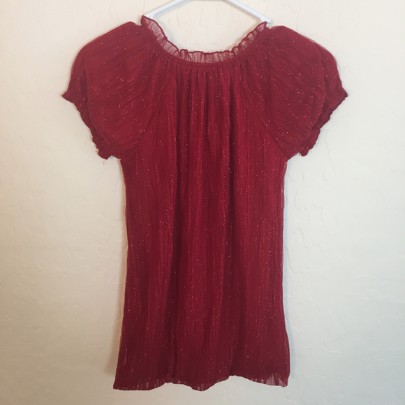 65% Off Sale NWOT Red Glitter Lace Dress w/Bow - Picture 2 of 4